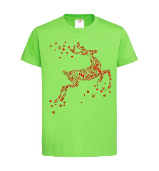 Детская футболка New Year Red Deer Лаймовый фото