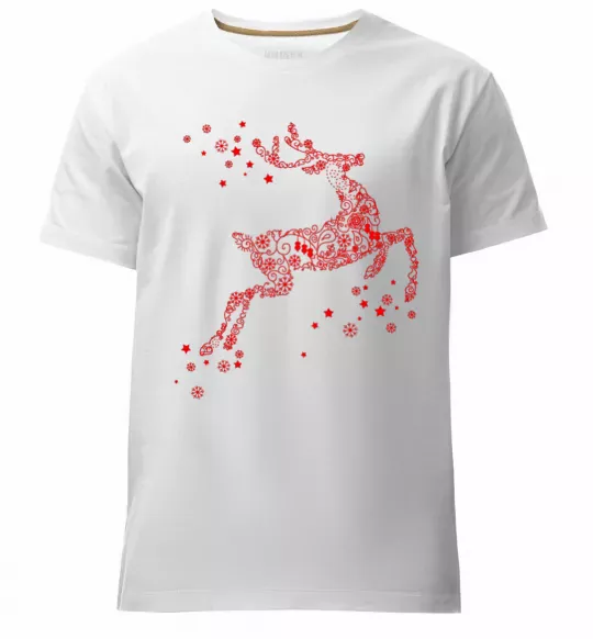 Чоловіча преміум футболка New Year Red Deer Білий фото