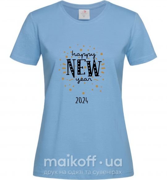 Жіноча футболка Happy New Year 2024 Firework Блакитний фото