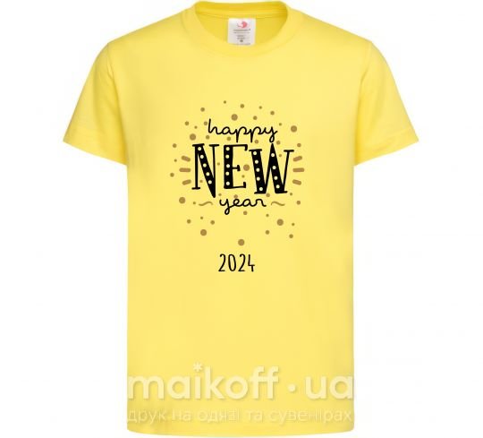 Детская футболка Happy New Year 2024 Firework Лимонный фото