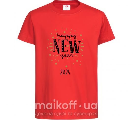 Дитяча футболка Happy New Year 2024 Firework Червоний фото