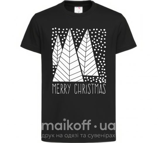 Детская футболка Merry Christmas White Черный фото