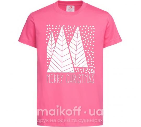 Дитяча футболка Merry Christmas White Яскраво-рожевий фото