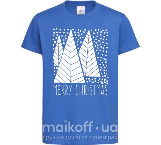 Детская футболка Merry Christmas White Ярко-синий фото