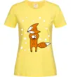 Жіноча футболка Лисиця та сніг Лимонний фото