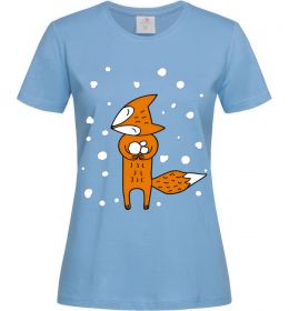 Женская футболка Лисиця та сніг