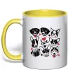 Чашка с цветной ручкой I love dog Солнечно желтый Чашка с цветной ручкой I love dog Солнечно желтый фото