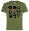Чоловіча футболка I love dog Оливковий фото