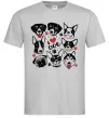 Чоловіча футболка I love dog Сірий фото