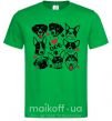 Мужская футболка I love dog Зеленый фото