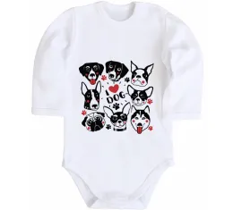 Дитячий бодік I love dog Білий фото