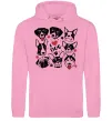 Женская толстовка (худи) I love dog Розовый фото
