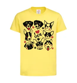 Детская футболка I love dog Лимонный фото