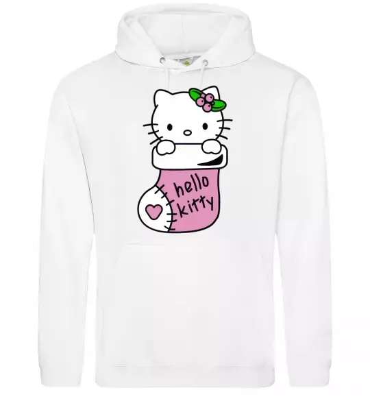 Чоловіча толстовка (худі) New Year Hello Kitty Білий фото