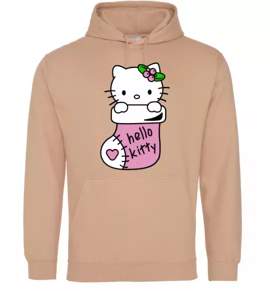 Чоловіча толстовка (худі) New Year Hello Kitty Пісочний фото