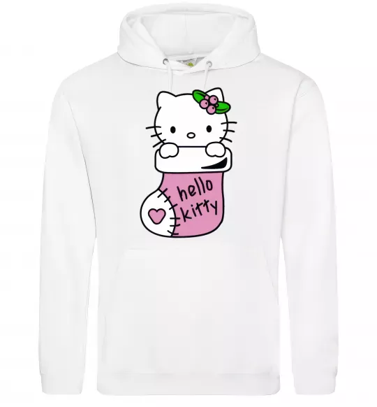 Жіноча толстовка (худі) New Year Hello Kitty Білий фото