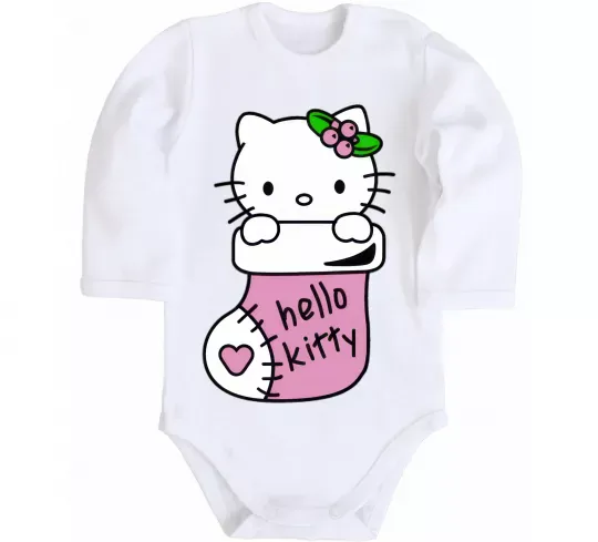 Детский боди New Year Hello Kitty Белый фото