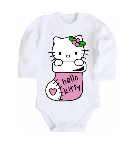 Детский боди New Year Hello Kitty Белый фото