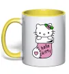 Чашка з кольоровою ручкою New Year Hello Kitty Сонячно жовтий фото