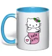 Чашка з кольоровою ручкою New Year Hello Kitty Блакитний фото