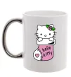 Чашка з кольоровою ручкою New Year Hello Kitty Срібло фото