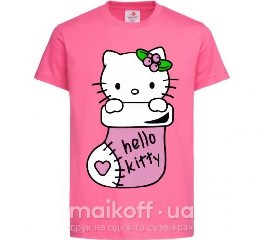 Дитяча футболка New Year Hello Kitty Яскраво-рожевий фото