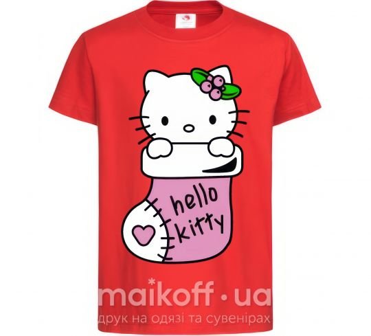 Дитяча футболка New Year Hello Kitty Червоний фото