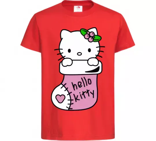 Дитяча футболка New Year Hello Kitty Червоний фото