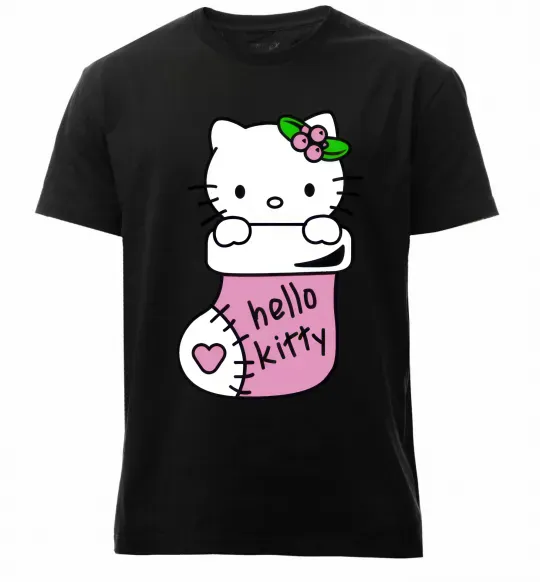 Чоловіча преміум футболка New Year Hello Kitty Чорний фото