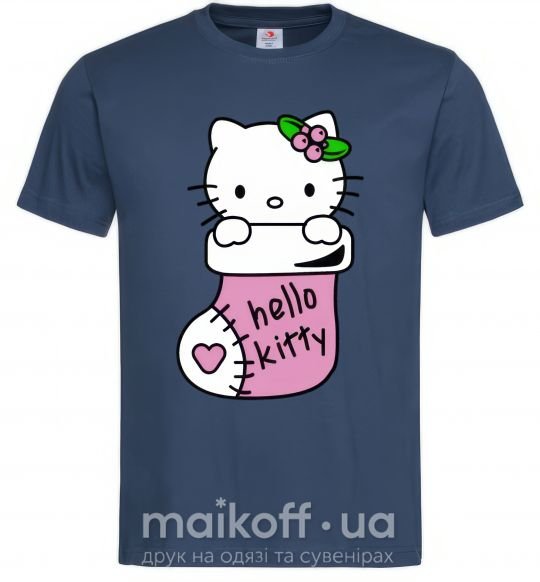 Мужская футболка New Year Hello Kitty Темно-синий фото
