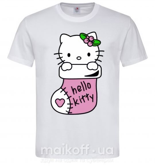 Мужская футболка New Year Hello Kitty Белый фото
