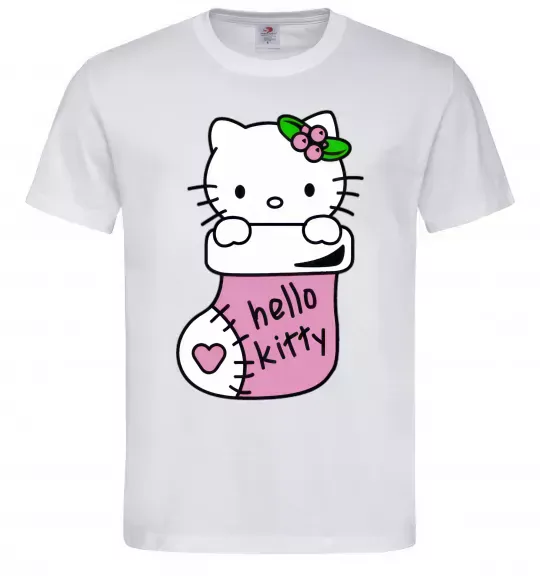 Чоловіча футболка New Year Hello Kitty Білий фото