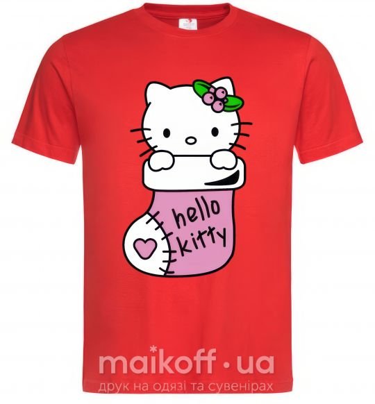 Мужская футболка New Year Hello Kitty Красный фото