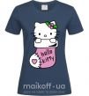 Женская футболка New Year Hello Kitty Темно-синий фото