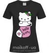 Женская футболка New Year Hello Kitty Черный фото
