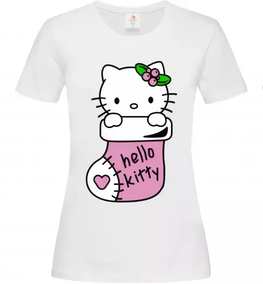 Жіноча футболка New Year Hello Kitty Білий фото