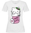 Женская футболка New Year Hello Kitty Белый фото