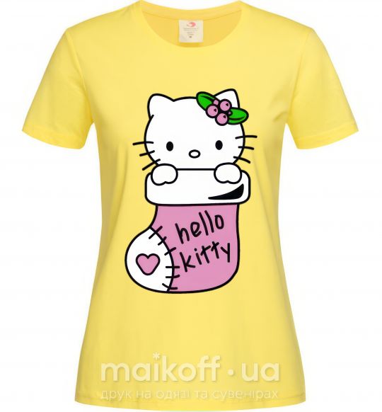 Женская футболка New Year Hello Kitty Лимонный фото