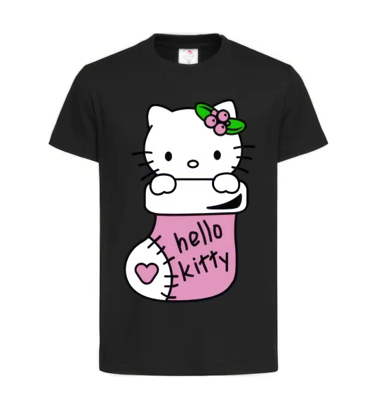 Дитяча футболка New Year Hello Kitty Чорний фото