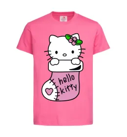 Детская футболка New Year Hello Kitty Ярко-розовый фото