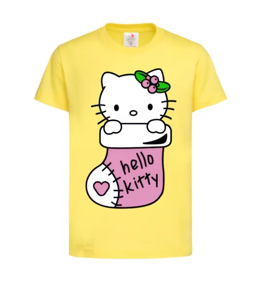 Дитяча футболка New Year Hello Kitty Лимонний фото