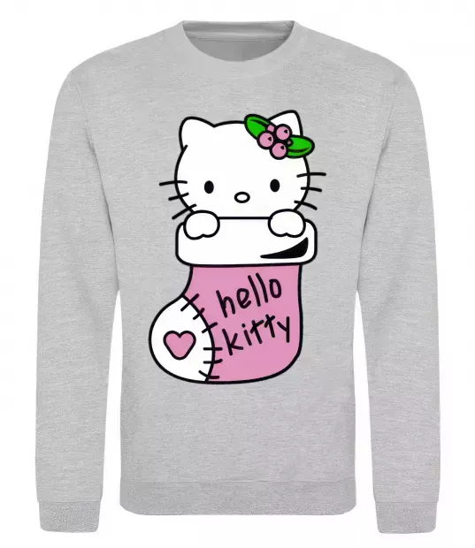 Світшот New Year Hello Kitty Сірий меланж фото