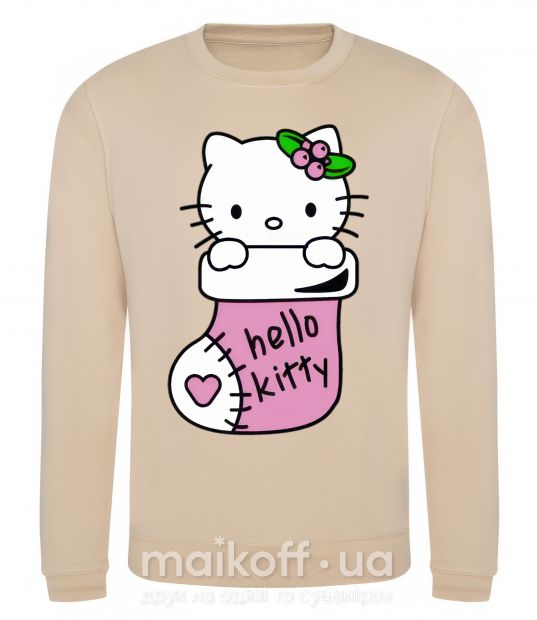 Свитшот New Year Hello Kitty Песочный фото
