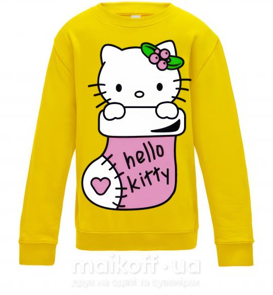 Детский Свитшот New Year Hello Kitty Солнечно желтый фото