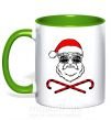 Чашка з кольоровою ручкою Дед Мороз хохо swag Зелений фото