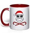 Чашка з кольоровою ручкою Дед Мороз хохо swag Червоний фото