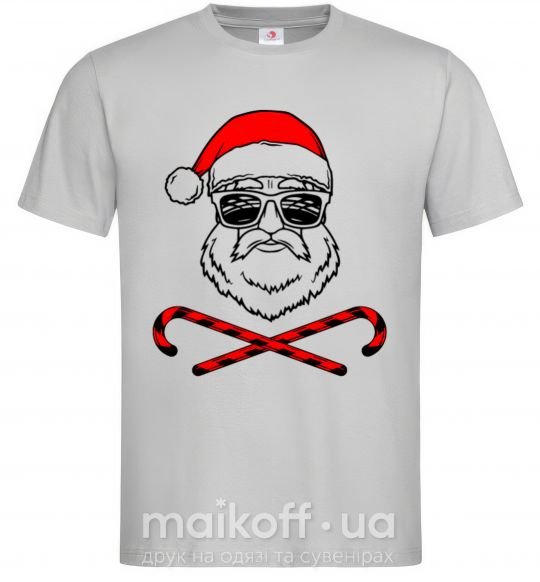 Чоловіча футболка Дед Мороз хохо swag Сірий фото