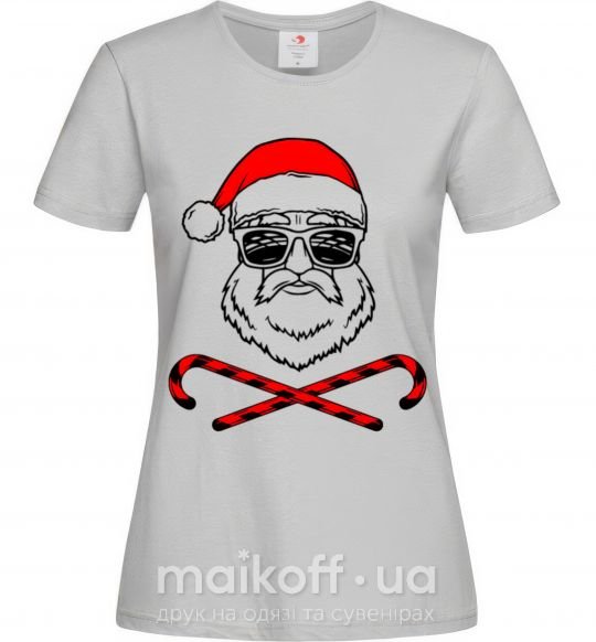 Женская футболка Дед Мороз хохо swag Серый фото