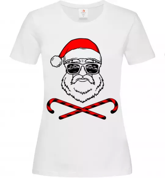 Жіноча футболка Дід Мороз хохо swag Білий фото