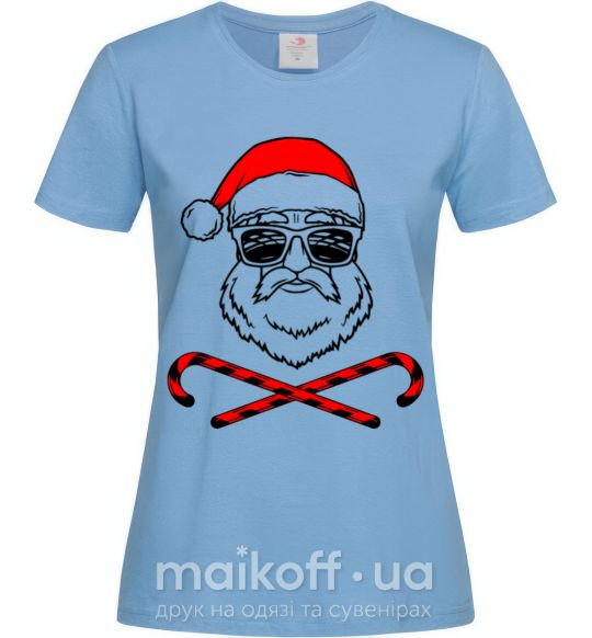 Жіноча футболка Дед Мороз хохо swag Блакитний фото